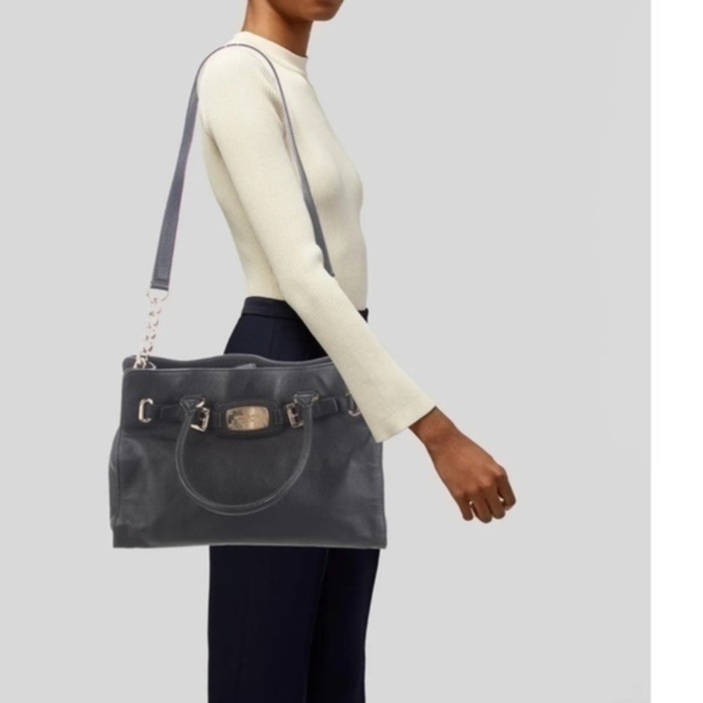 Michael Kors Hamilton Large Tote Crossbody purse shoulder bag black leather
